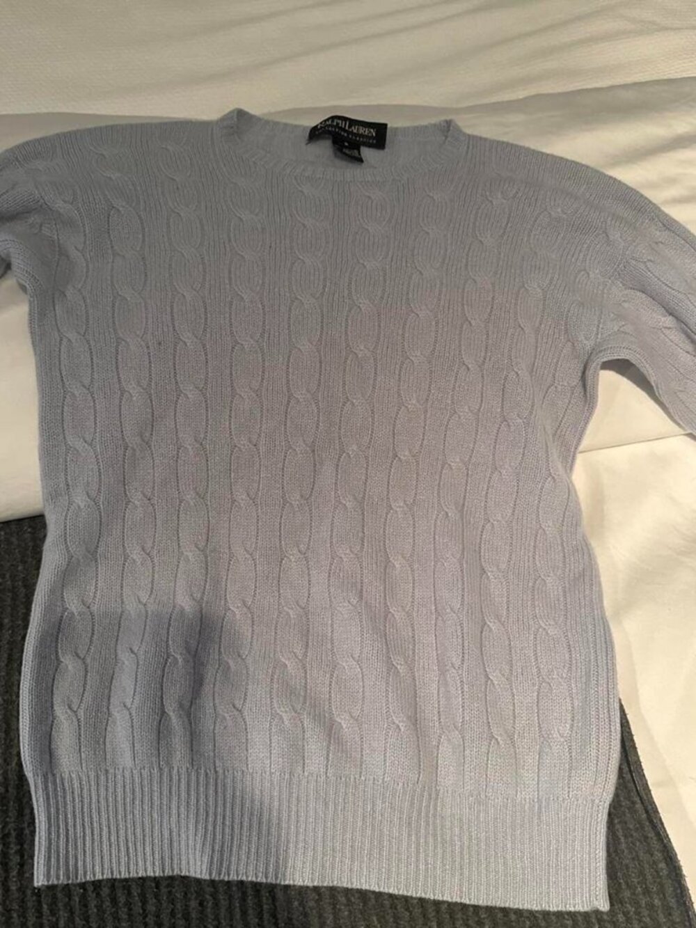 Ralph Lauren Light Blue Cashmere Cable Knit Sweater Size S